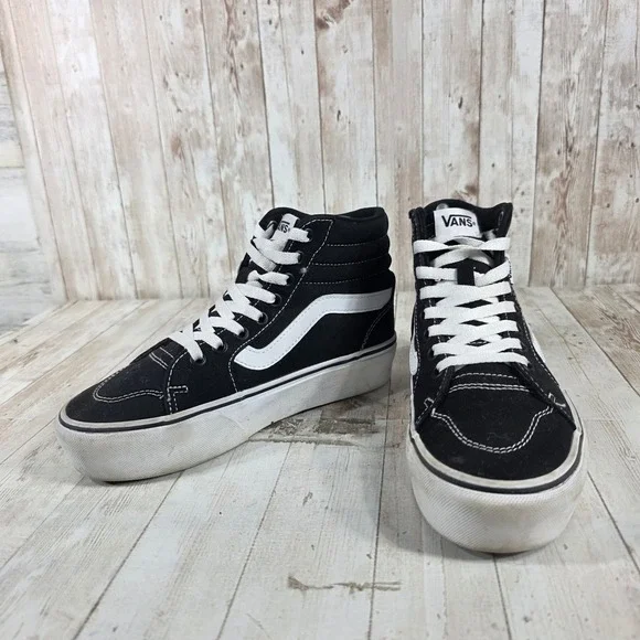 Vans Sk8 Hi Platform Sneakers Black White Women US 6 EU 36 - Picture 5 of 8